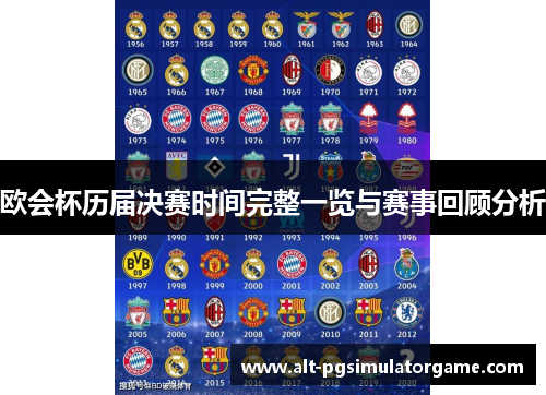 欧会杯历届决赛时间完整一览与赛事回顾分析