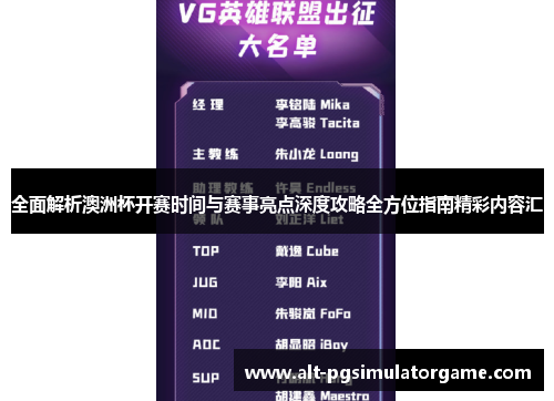 全面解析澳洲杯开赛时间与赛事亮点深度攻略全方位指南精彩内容汇 全面解析澳洲杯开赛时间与赛事亮点深度攻略全方位指南精彩内容汇